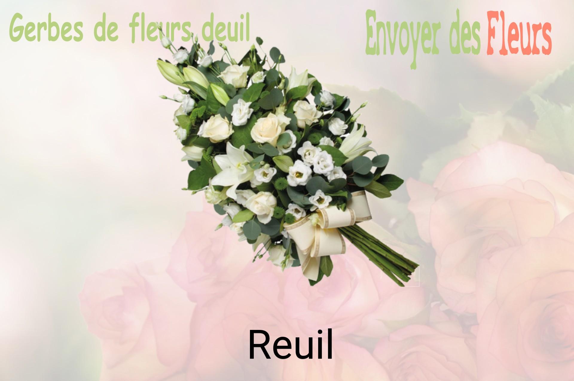 Gerbe de fleurs de deuil livrée à Reuil